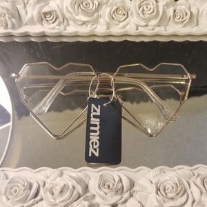 Clear heart shaped glasses nwt